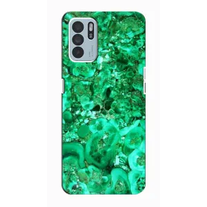 Мраморний чехол на Oppo Reno6 Z (VPrint) (Салатовий Мрамор)