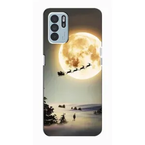 Новорічні, Святкові Чохли для Oppo Reno6 Z - 2024 год (Санта на місяці)