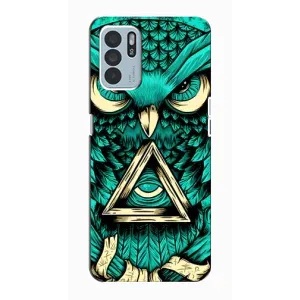 Чохол з пташками на Oppo Reno6 Z (VPrint) (Сова з оком)