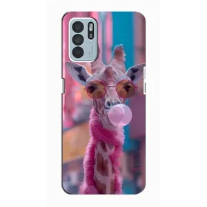 Чохол з принтом стильні тварини для OPPO Reno6 Z (Стильна жирафа)