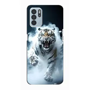 Чохол з принтом «Білий тигр у диму» для OPPO Reno6 Z