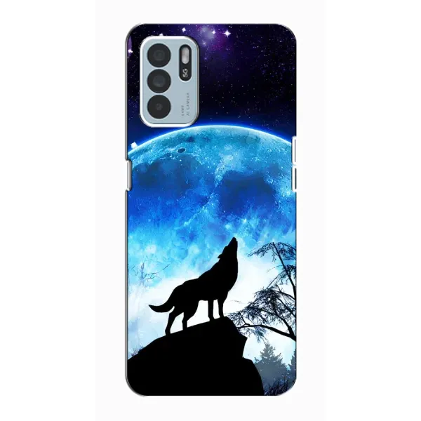 Чехол с принтом «Волк на луну» для OPPO Reno6 Z