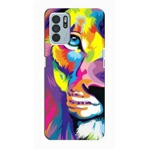 Чохол з картинкою ЛЕВ для Oppo Reno6 Z (VPrint) (Яскравий Лев)