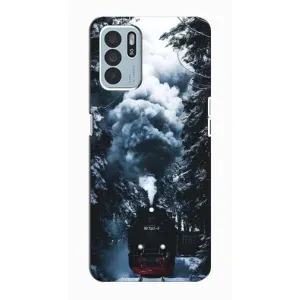 Новорічні, Святкові Чохли для Oppo Reno6 Z - 2024 год (Зимовий потяг)