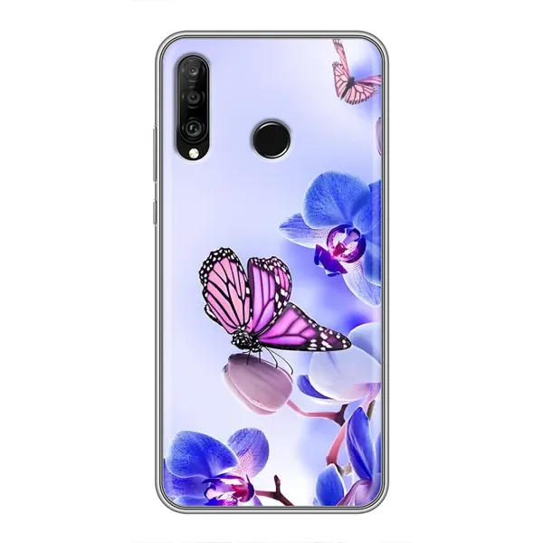 Чехол с принтом «Бабочка на цветочке» для Huawei P30 Lite / Nova 4e