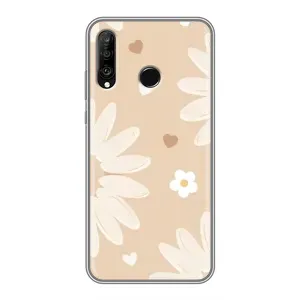 Чехол с принтом «Бежевые цветы» для Huawei P30 Lite / Nova 4e