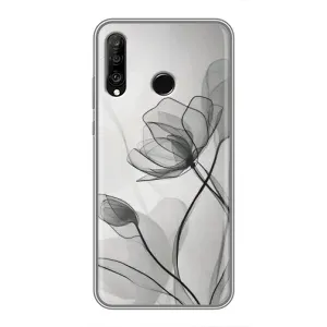 Чехол с принтом «Черные цветы» для Huawei P30 Lite / Nova 4e