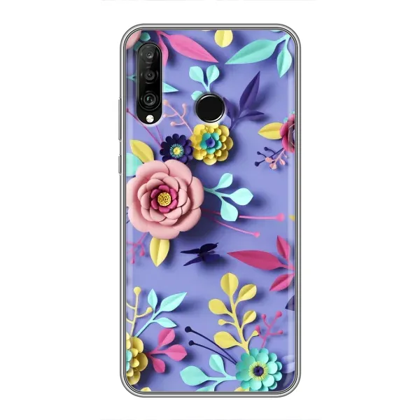 Чехол с принтом «Цветочный дизайн» для Huawei P30 Lite / Nova 4e