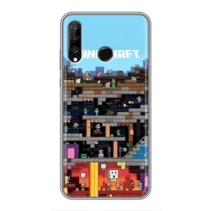 Чехол Майнкрафт на Huawei P30 Lite (AlphaPrint) Minecraft (фон Minecraft)