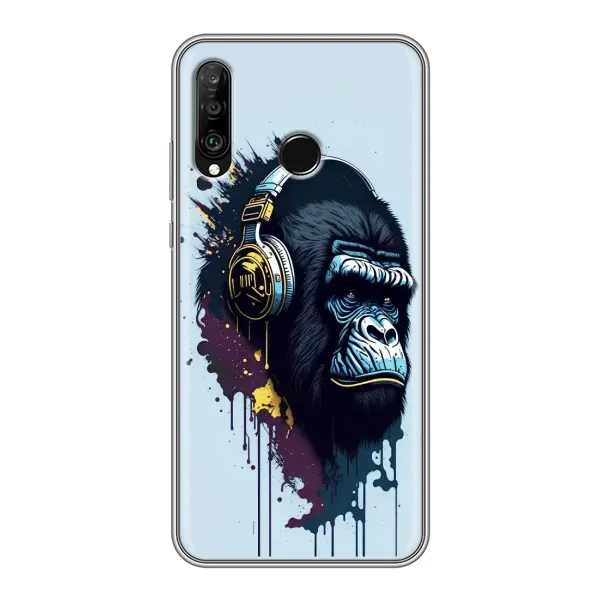 Чохол з принтом «Горила в навушниках» для Huawei P30 Lite / Nova 4e
