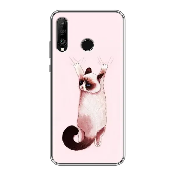 Чехол с принтом «Котик падает» для Huawei P30 Lite / Nova 4e Чехол с принтом «Котик падает» для Huawei P30 Lite / Nova 4e