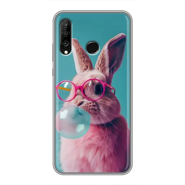 Чехол с принтом «Кролик в очках» для Huawei P30 Lite / Nova 4e