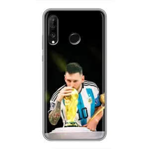 Чехлы для Huawei P30 Lite (Leo чемпион) (AlphaPrint) (Кубок Месси)