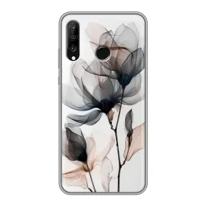 Чехол с принтом «Цветы на белом» для Huawei P30 Lite / Nova 4e