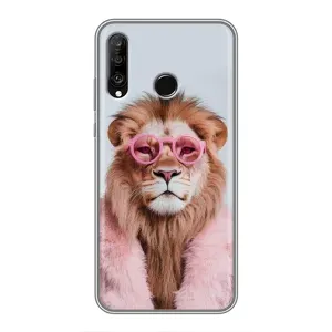 Чехол с принтом «Лев в очках» для Huawei P30 Lite / Nova 4e