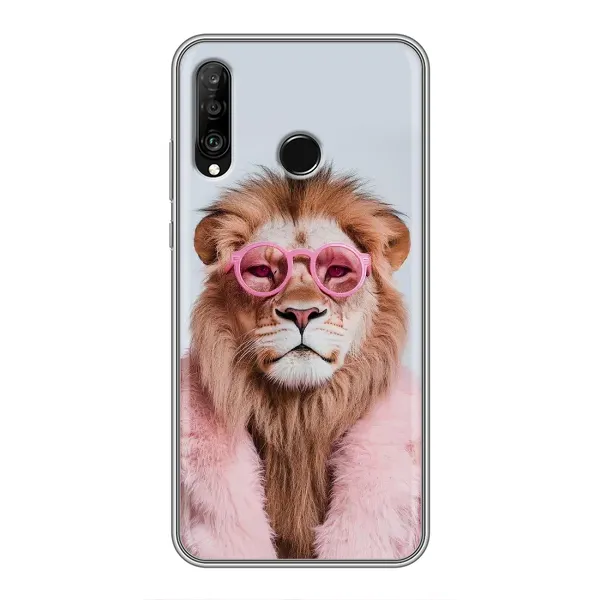 Чехол с принтом «Лев в очках» для Huawei P30 Lite / Nova 4e