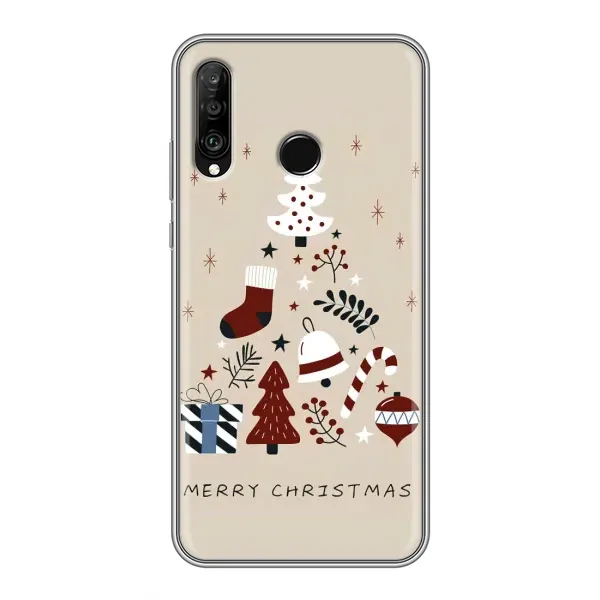 Чехол с принтом «Merry Christmas» для Huawei P30 Lite / Nova 4e