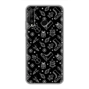 Новорічні, Святкові Чохли для Huawei P30 Lite - 2024 год (Новорічний фон)