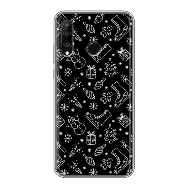 Чехол с принтом «Новогодний фон» для Huawei P30 Lite / Nova 4e