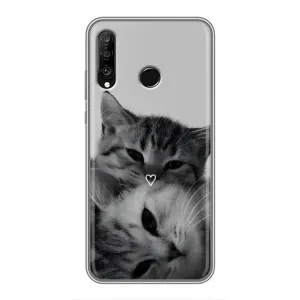 Чехол с рисунком кот на Huawei P30 Lite (Пара котов)