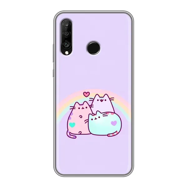Чехол с принтом «Радужные котики» для Huawei P30 Lite / Nova 4e Чехол с принтом «Радужные котики» для Huawei P30 Lite / Nova 4e
