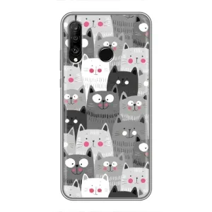 Чехлы с Котиками для Huawei P30 Lite (VPrint) (Рисованные котики)