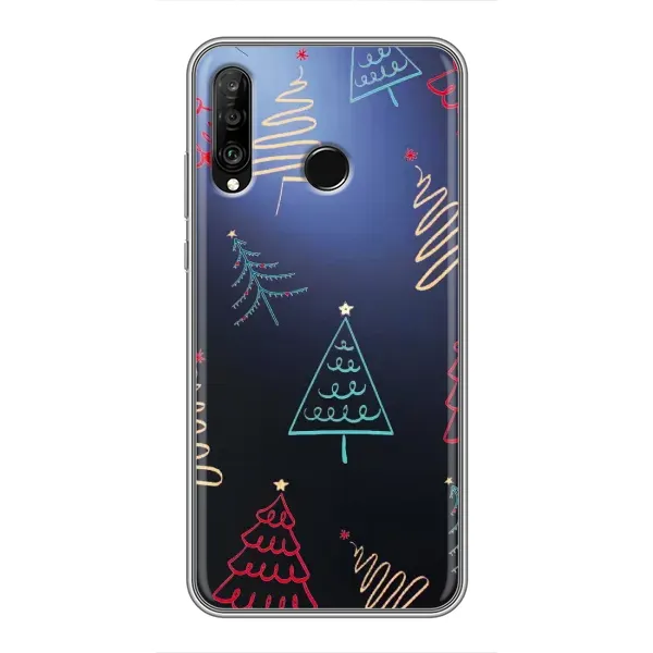 Чохол з принтом «Різдвяні ялинки» для Huawei P30 Lite / Nova 4e