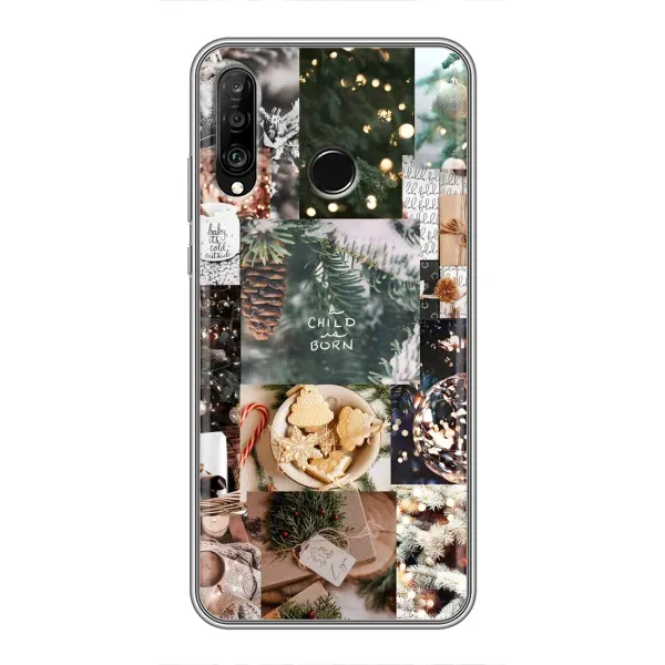 Чехол с принтом «Рождественский коллаж» для Huawei P30 Lite / Nova 4e