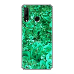 Мраморний чехол на Huawei P30 Lite (VPrint) (Салатовий Мрамор)