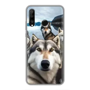 Чехол с Хаски для Huawei P30 Lite - (AlphaPrint) (Селфи ХАски)