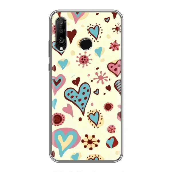 Чехол с принтом «Сердечки» для Huawei P30 Lite / Nova 4e