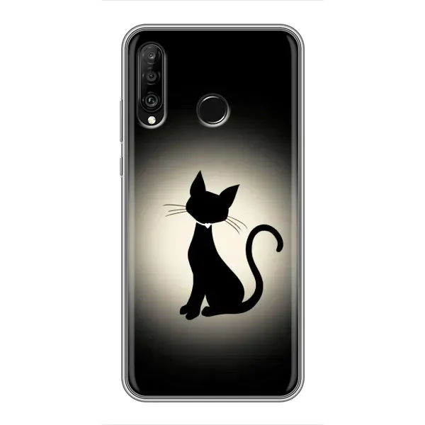 Чохол з принтом «Силует котика» для Huawei P30 Lite / Nova 4e