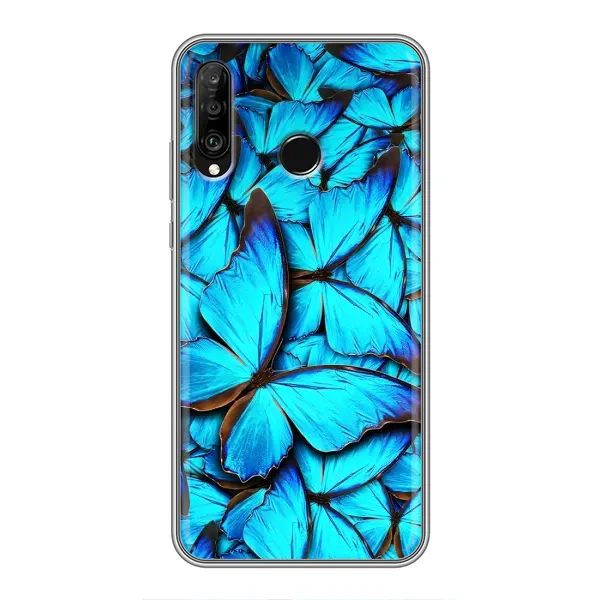 Чехол с принтом «Синие бабочки» для Huawei P30 Lite / Nova 4e Чехол с принтом «Синие бабочки» для Huawei P30 Lite / Nova 4e