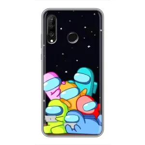 Чехол Амонг Ас для Huawei P30 Lite (AlphaPrint) (Скины в космосе)