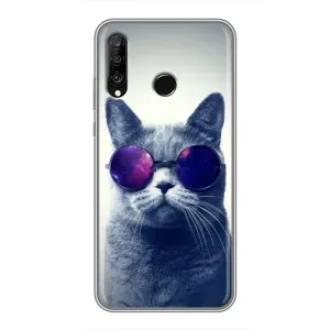 Чехол с принтом для Huawei P30 Lite (AlphaPrint) Модные коты (Стильный кот)
