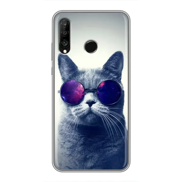 Чохол з принтом «Стильний кіт» для Huawei P30 Lite / Nova 4e