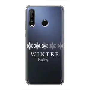 Зимні Чохли для Хуавей P30 Лайт / Нова 4е - прозорий фон (Winter loading)
