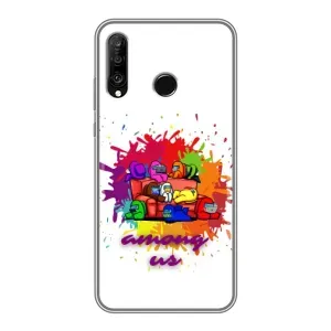 Чехол Амонг Ас для Huawei P30 Lite (AlphaPrint) (Яркий АмонгАс)