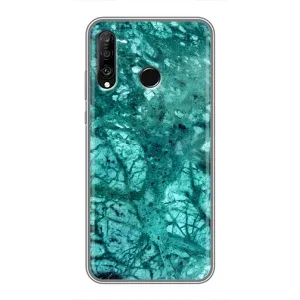 Мраморний чехол на Huawei P30 Lite (VPrint) (Зелений мрамор)