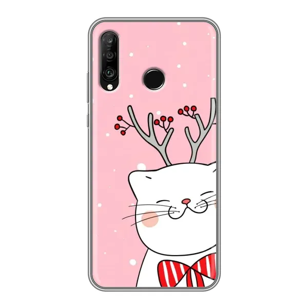 Чехол с принтом «Зимний кот» для Huawei P30 Lite / Nova 4e Чехол с принтом «Зимний кот» для Huawei P30 Lite / Nova 4e