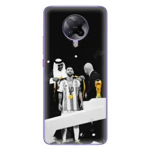 Чехлы для Xiaomi POCO F2 Pro (Leo чемпион) (AlphaPrint) (Месси в накидке)