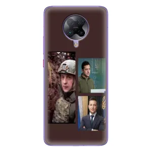 Чехол для Xiaomi POCO F2 Pro (AlphaPrint - с принтом Зеленского) (Президент)