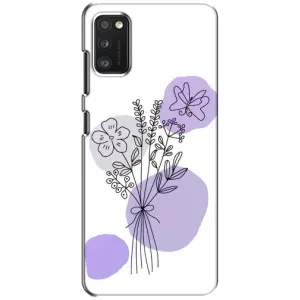 Силконовий чохол з принтом в квітах на Xiaomi POCO M3 (Букет фіолетова абстракція)