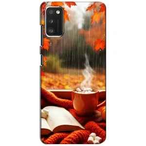 Чехол с уникальным дизайном «Осень с кофе» для Xiaomi POCO M3 (Кофе и дождь)