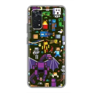 Чехол Майнкрафт на Xiaomi POCO M4 Pro 4G (AlphaPrint) Minecraft (Коллаж Майнкрафт)