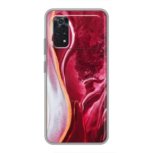 Чохол для Ксіаомі ПОКО M4 Про 4G - з принтом (Дизайнерські) (AlphaPrint) (Мрамор червоний)