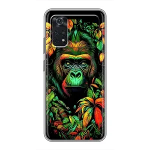 Чохол з Мавпами Xiaomi POCO M4 Pro 4G - (AlphaPrint) (Мавпа в квітах)