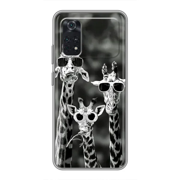 Чохол з принтом «Жирафи в окулярах» для Xiaomi POCO M4 Pro 4G