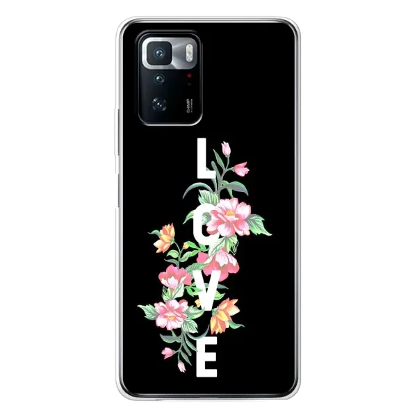 Чохол з принтом «Квіти LOVE» для Xiaomi POCO X3 GT Чохол з принтом «Квіти LOVE» для Xiaomi POCO X3 GT