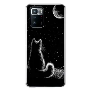 Чохол з принтом для Xiaomi POCO X3 GT (AlphaPrint) Модні коти (Котик і місяць)